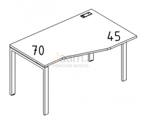 Мебель для персонала Стол эргономичный правый "Техно" на металлокаркасе UNO Б1 064 БП