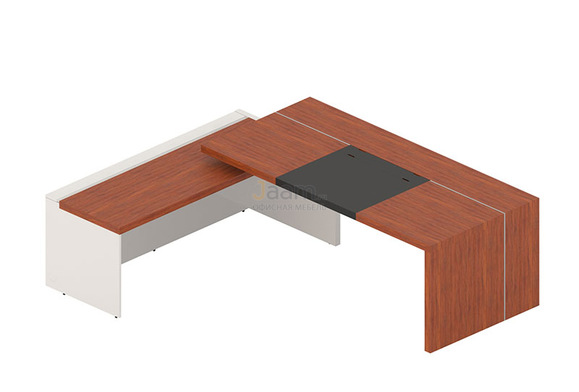 Кабинет руководителя Стол левый с боковой приставкой, бюваром и кабель-каналом An-200.2L