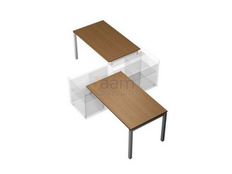 Мебель для персонала Рабочая станция (2х120) для опорной тумбы 180 левой/правой (БЕЗ ТУМБ) КВ 1104 БН