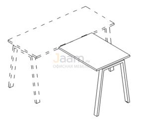 Мебель для персонала Брифинг-приставка на металлокаркасе TRE Б3 074 БП