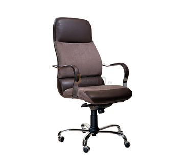 Кресло для руководителя Комфорт/П комб. Кожа стандартная/база хром