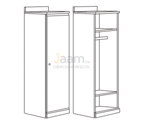 Мебель для гостиниц Гардероб с воротником правый R5701V