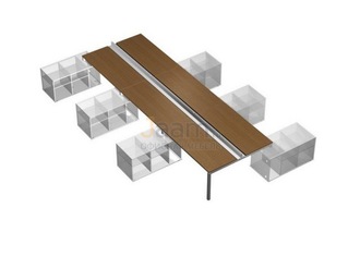 Мебель для персонала Рабочая станция (6х160) с ProSystem на 6-ти опорных тумбах левых (БЕЗ ТУМБ) КВ 0152-3