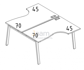 Мебель для персонала Рабочая станция со столами эргономичными "Классика" на металлокаркасе TRE Б3 184 БП