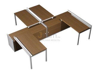 Мебель для персонала Рабочая станция (4x140) с ProSystem на 2-x опорных тумбах-купе КВ 0183 БН