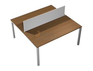 Мебель для персонала Рабочая станция с настольным экраном ДСП (белый премиум) КВ 0131